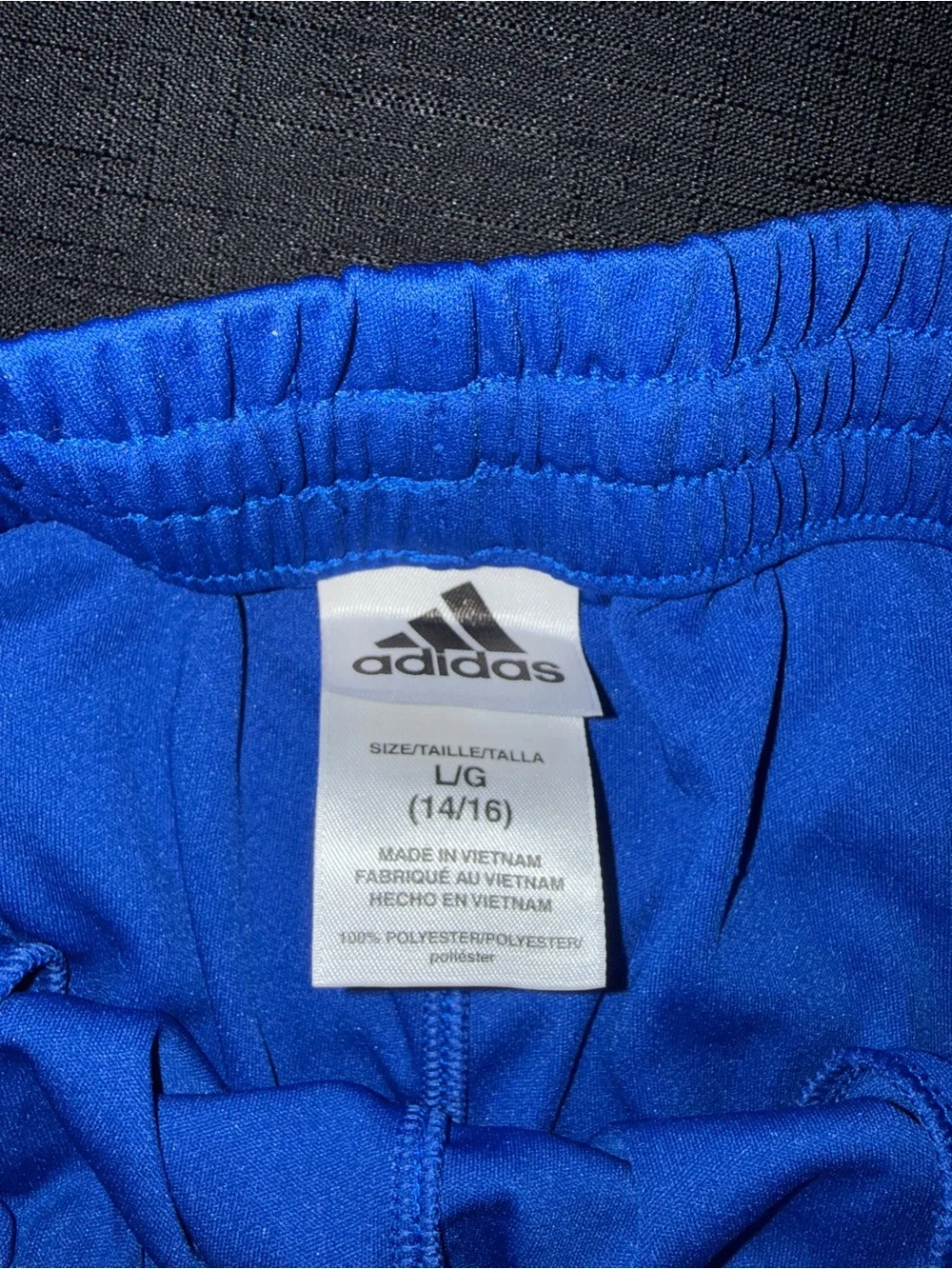 adidas Blue Athletic Shorts with White Logo